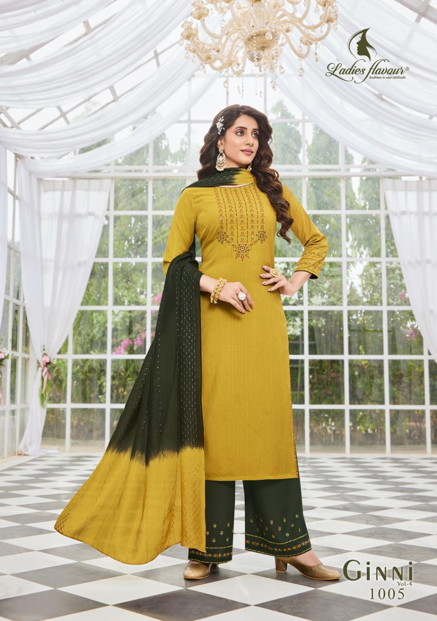 Ladies Flavour Ginni 4 Ethnic Wear Viscose Ready Made Designer Collection